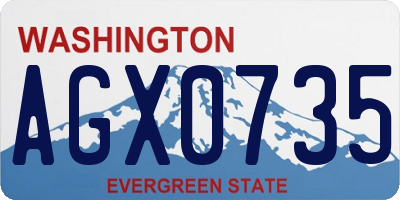 WA license plate AGX0735