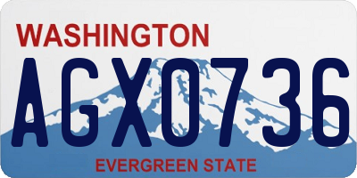 WA license plate AGX0736