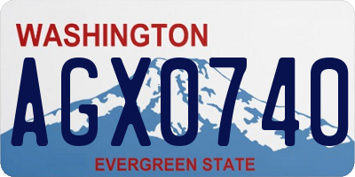 WA license plate AGX0740