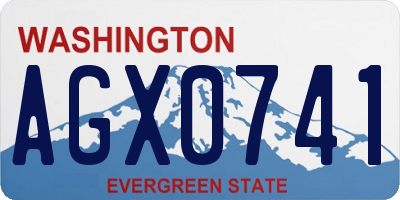 WA license plate AGX0741