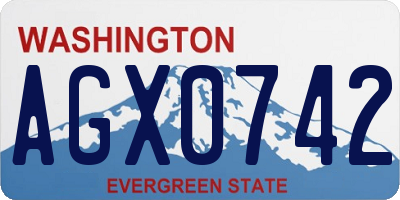 WA license plate AGX0742