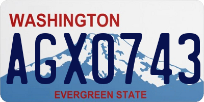 WA license plate AGX0743