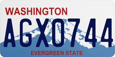 WA license plate AGX0744