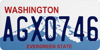WA license plate AGX0746