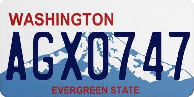 WA license plate AGX0747