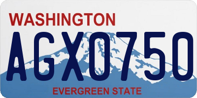 WA license plate AGX0750