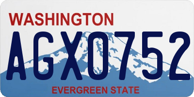 WA license plate AGX0752