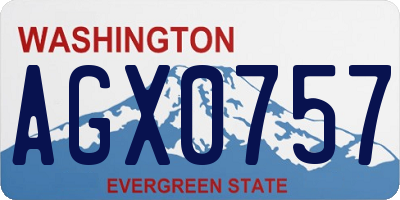 WA license plate AGX0757