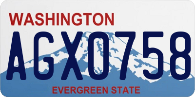 WA license plate AGX0758