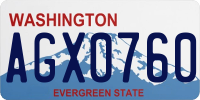 WA license plate AGX0760