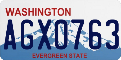 WA license plate AGX0763