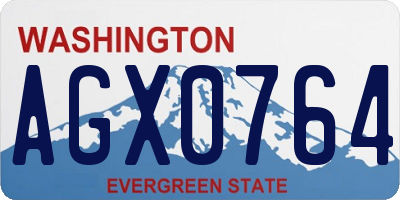 WA license plate AGX0764