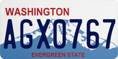 WA license plate AGX0767