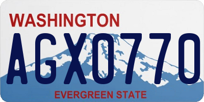 WA license plate AGX0770