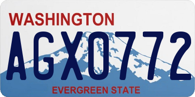 WA license plate AGX0772