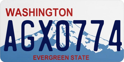WA license plate AGX0774