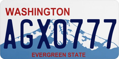 WA license plate AGX0777
