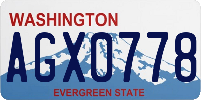WA license plate AGX0778