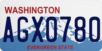 WA license plate AGX0780