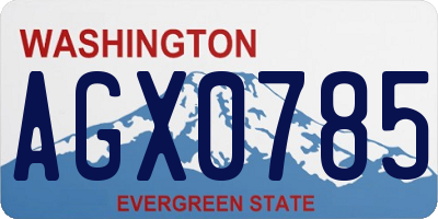 WA license plate AGX0785