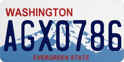 WA license plate AGX0786