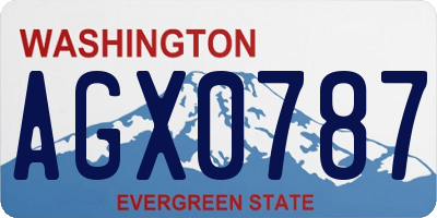 WA license plate AGX0787