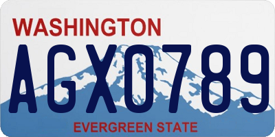 WA license plate AGX0789