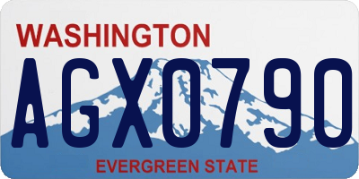 WA license plate AGX0790