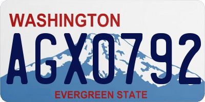 WA license plate AGX0792