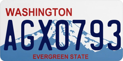 WA license plate AGX0793