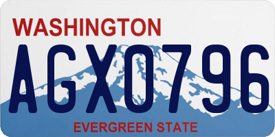 WA license plate AGX0796