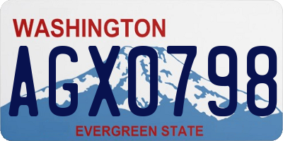WA license plate AGX0798