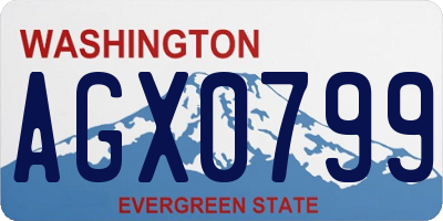 WA license plate AGX0799