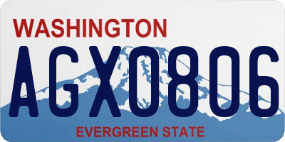 WA license plate AGX0806