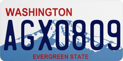 WA license plate AGX0809