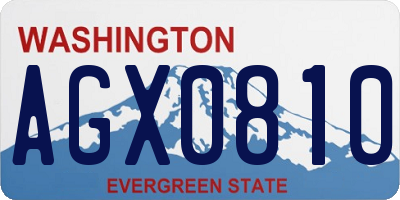 WA license plate AGX0810