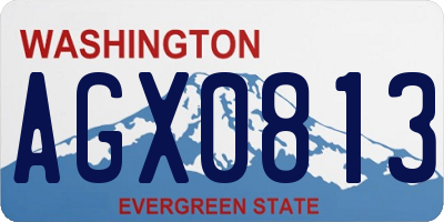 WA license plate AGX0813