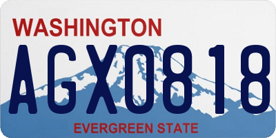 WA license plate AGX0818