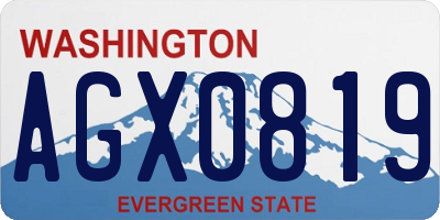 WA license plate AGX0819