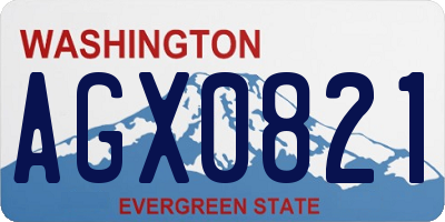 WA license plate AGX0821