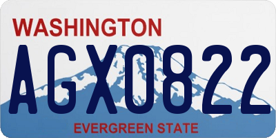 WA license plate AGX0822