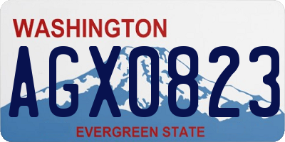 WA license plate AGX0823