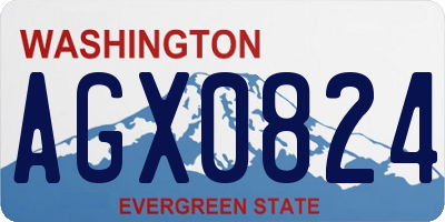 WA license plate AGX0824