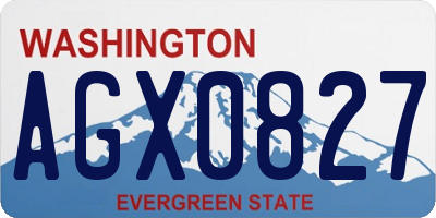 WA license plate AGX0827