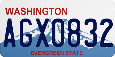 WA license plate AGX0832
