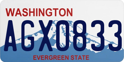 WA license plate AGX0833