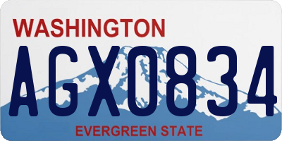 WA license plate AGX0834