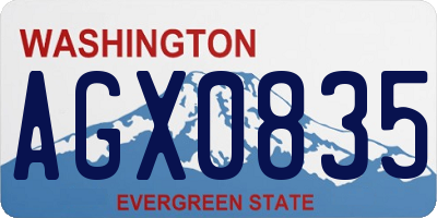 WA license plate AGX0835