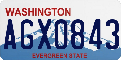 WA license plate AGX0843