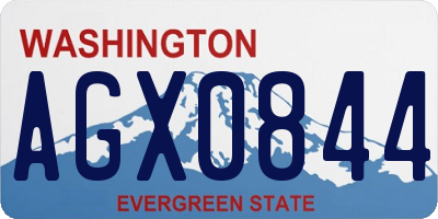 WA license plate AGX0844